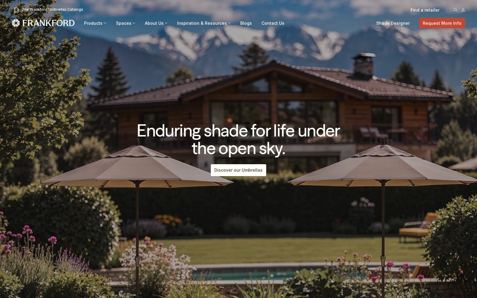 Frankford Umbrellas homepage hero