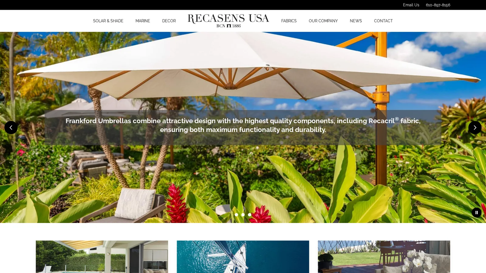 Recasens USA homepage hero