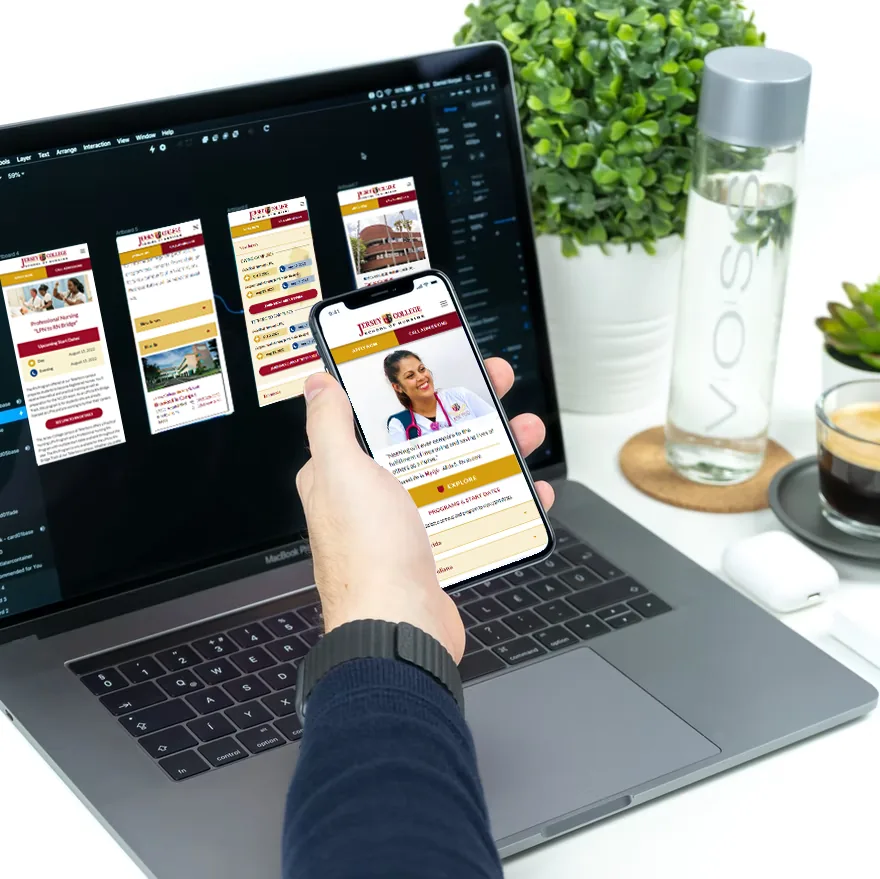 Jersey College School of Nursing homepage on desktop