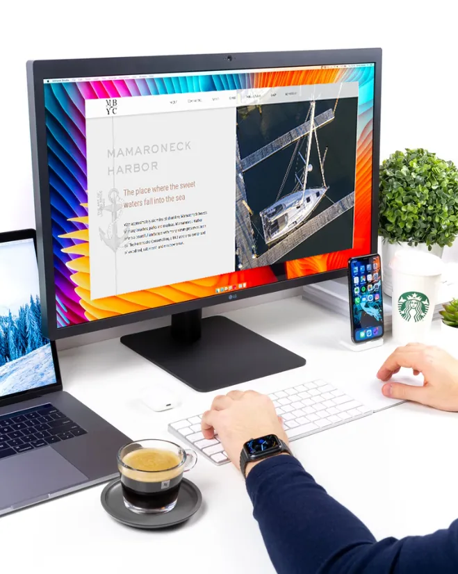 Mamaroneck Beach and Yacht Club website on mobile